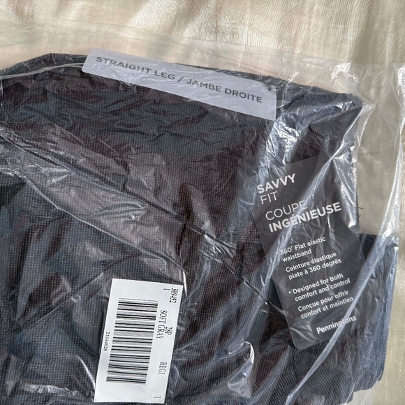 NEW PHOTOS! PANTS, PETITE, SOFT GREY, SIZE 28P, STRAIGHT LEG CROSS DYE, SAVVY - Picture 6 of 8